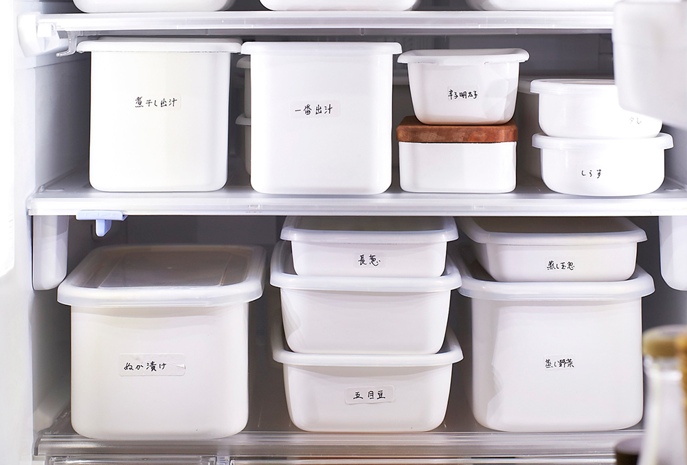 Refrigerator shelf heights were researched to fix the pot sizes.