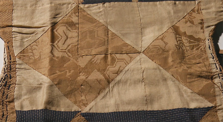 Composed of triangles made of various fabrics
