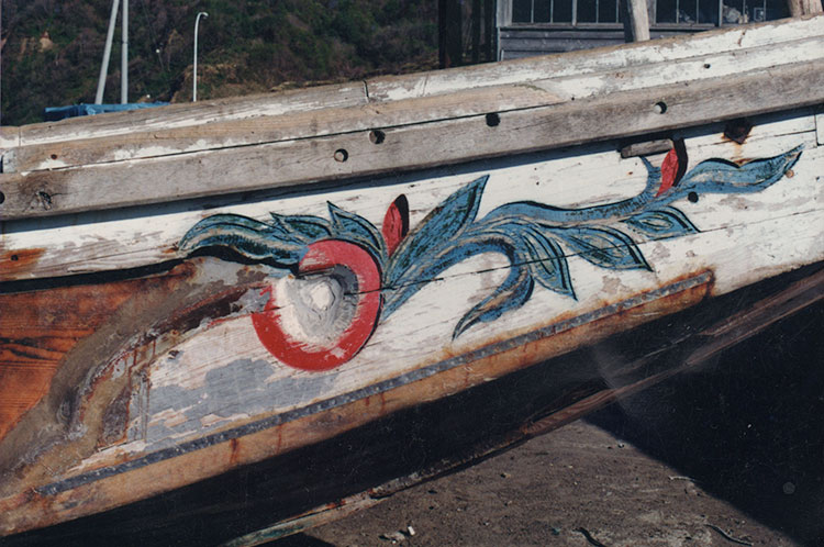 A decorative stern board Takeya photographed in his student days