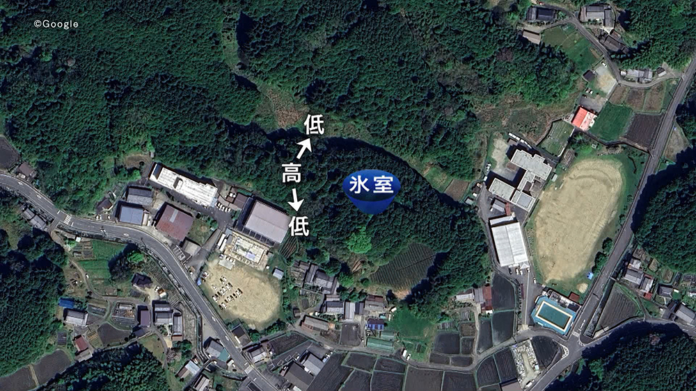 Photo: An ice chamber site in the hills